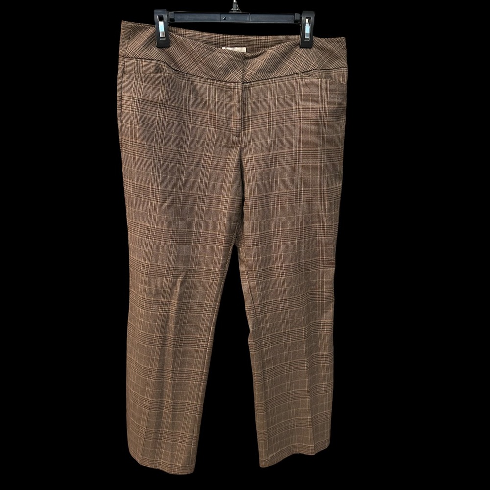 LOFT Brown Checkered Pants